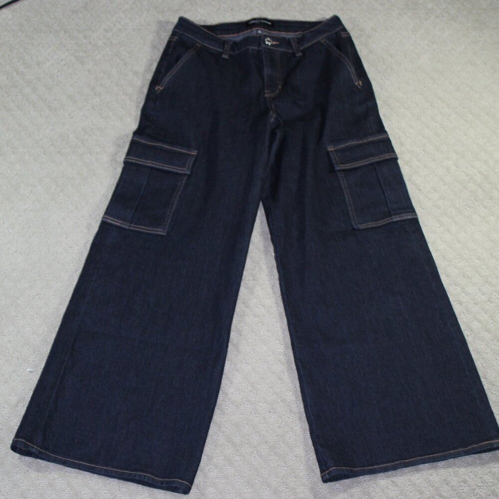 NWOT Ashley Mason Premium Size 3/ 26 Dark Blue Wide Leg Jeans